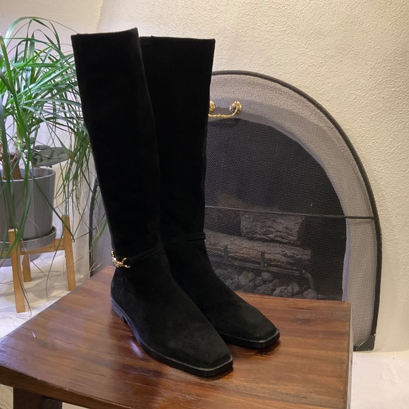 Sam Edelman Clive Riding Boots Suede Black size 7 - Picture 2 of 8